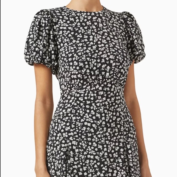 NWT SOLID & STRIPED Black and White Mini Dress with Flutter Sleeves - Picture 6 of 6